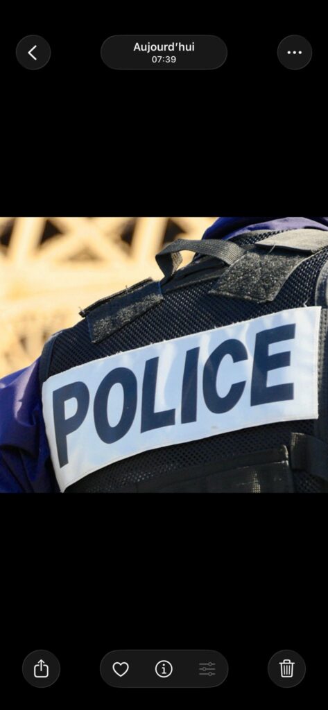 Police officer's back